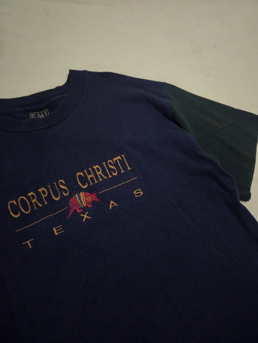 Vintage Corpus Christi Texas Cotton Embroidered Single Stitch Tee Large